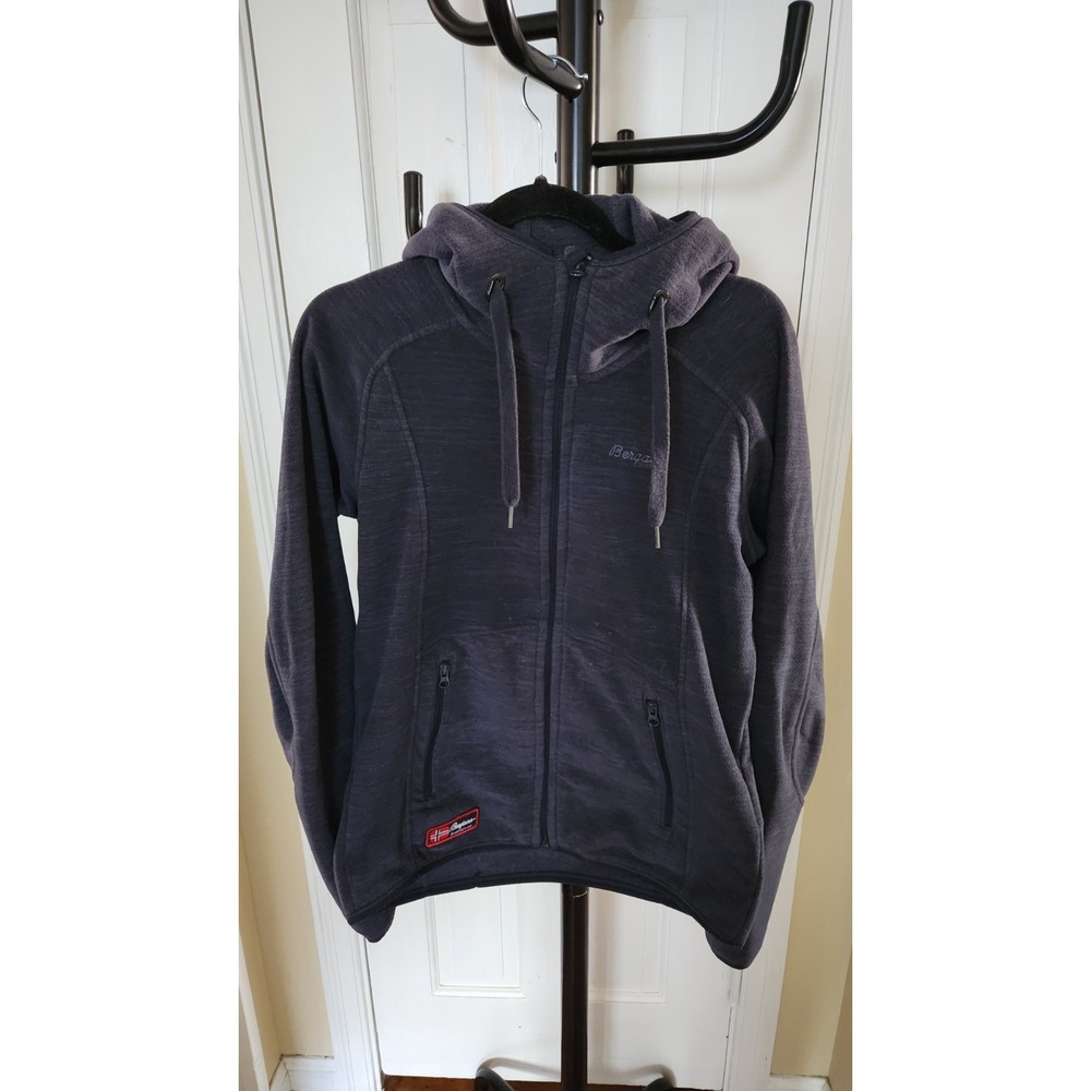 Bergans of Norway Hareid Fleece Jacket Dark Blue Womens Size M Hooded